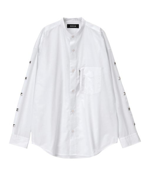 ZUCCa（ズッカ）の「スタッズシャツ/シャツ（シャツ/ブラウス・メンズ・ホワイト/ネイビー・X-SMALL/M size）」の2枚目の写真