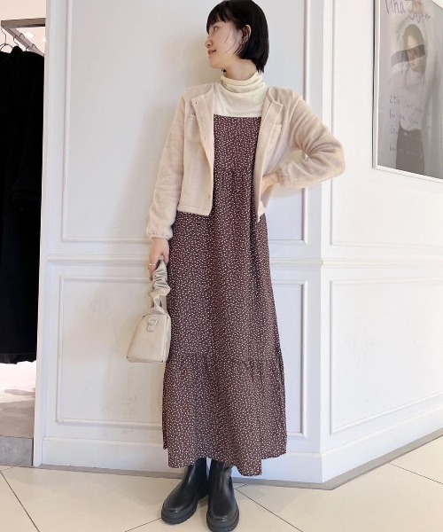 flower（フラワー）の「ハートリーブスワンピース（ワンピース・レディース・ブラウン/カーキ・FREE）」の3枚目の写真