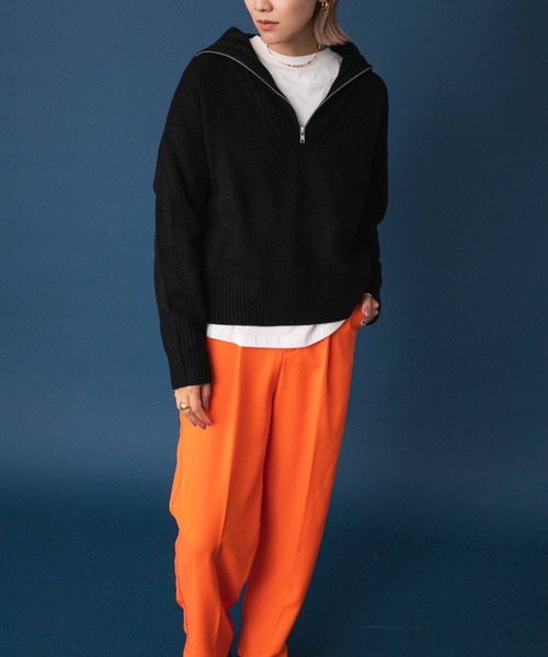 bohmal（ボマール）の「ハーフジップニット（ニット/セーター・レディース・ブラック/オフホワイト/ピンク/ブルー・FREE）」の18枚目の写真