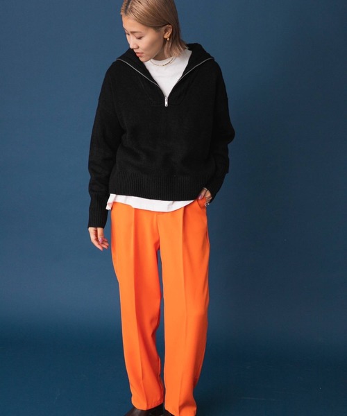 bohmal（ボマール）の「ハーフジップニット（ニット/セーター・レディース・ブラック/オフホワイト/ピンク/ブルー・FREE）」の17枚目の写真