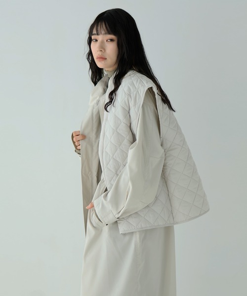 hellam（へラム）の「3WAY キルティングライナー付モッズコート（モッズコート・レディース・ブラック/カーキ/アイボリー・FREE）」の10枚目の写真