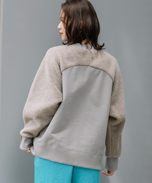 Munich（ミューニック）の「裏毛×シープボアスウェットプルオーバー（スウェット・レディース・アイボリー/グレイッシュベージュ/ブラック・FREE）」の10枚目の写真