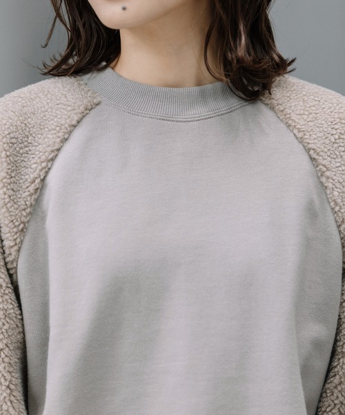 Munich（ミューニック）の「裏毛×シープボアスウェットプルオーバー（スウェット・レディース・アイボリー/グレイッシュベージュ/ブラック・FREE）」の11枚目の写真