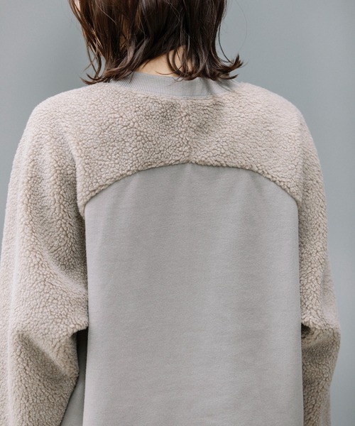 Munich（ミューニック）の「裏毛×シープボアスウェットプルオーバー（スウェット・レディース・アイボリー/グレイッシュベージュ/ブラック・FREE）」の12枚目の写真