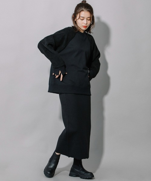 Munich（ミューニック）の「裏毛×シープボアスウェットプルオーバー（スウェット・レディース・アイボリー/グレイッシュベージュ/ブラック・FREE）」の17枚目の写真