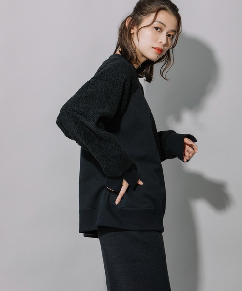 Munich（ミューニック）の「裏毛×シープボアスウェットプルオーバー（スウェット・レディース・アイボリー/グレイッシュベージュ/ブラック・FREE）」の20枚目の写真