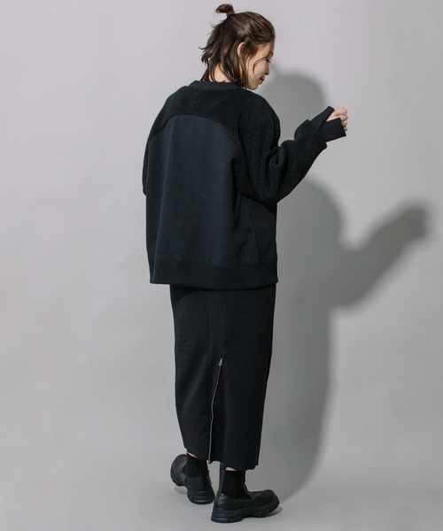 Munich（ミューニック）の「裏毛×シープボアスウェットプルオーバー（スウェット・レディース・アイボリー/グレイッシュベージュ/ブラック・FREE）」の18枚目の写真