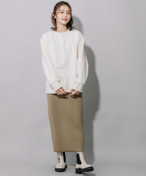 Munich（ミューニック）の「裏毛×シープボアスウェットプルオーバー（スウェット・レディース・アイボリー/グレイッシュベージュ/ブラック・FREE）」の22枚目の写真