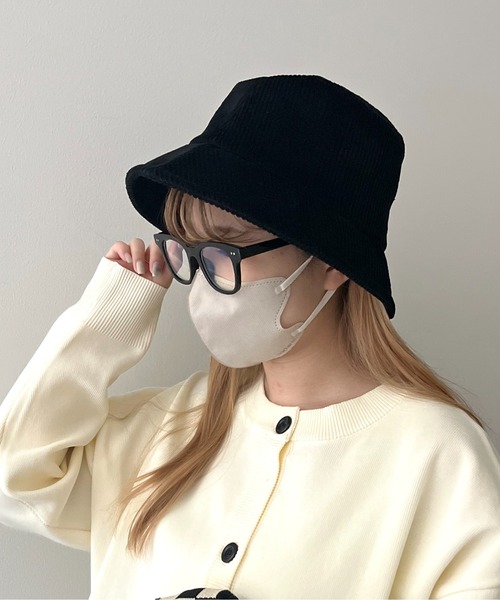 prose verse（プロズヴェール）の「コーデュロイバケットハット（ハット・レディース・ブラック/グレイッシュベージュ・ﾌﾘ-）」の2枚目の写真