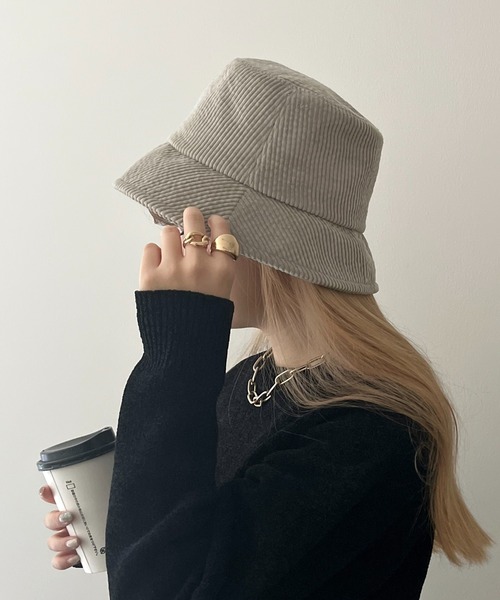 prose verse（プロズヴェール）の「コーデュロイバケットハット（ハット・レディース・ブラック/グレイッシュベージュ・ﾌﾘ-）」の4枚目の写真