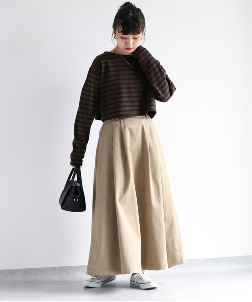 cepo(セポ)の「タンタケ ショートボーダーロンTee(Tシャツ/カットソー・レディース・ダークブラウン/ブラウン/オフホワイト・M)」の3枚目の写真