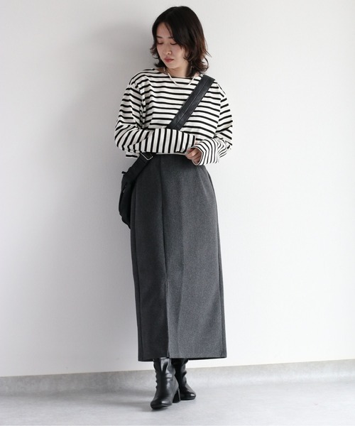 cepo(セポ)の「タンタケ ショートボーダーロンTee(Tシャツ/カットソー・レディース・ダークブラウン/ブラウン/オフホワイト・M)」の8枚目の写真