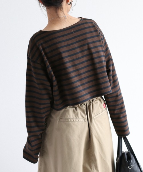 cepo(セポ)の「タンタケ ショートボーダーロンTee(Tシャツ/カットソー・レディース・ダークブラウン/ブラウン/オフホワイト・M)」の16枚目の写真