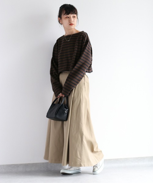 cepo(セポ)の「タンタケ ショートボーダーロンTee(Tシャツ/カットソー・レディース・ダークブラウン/ブラウン/オフホワイト・M)」の19枚目の写真