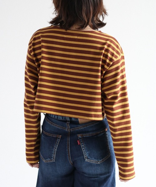 cepo(セポ)の「タンタケ ショートボーダーロンTee(Tシャツ/カットソー・レディース・ダークブラウン/ブラウン/オフホワイト・M)」の15枚目の写真