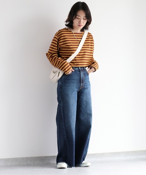 cepo(セポ)の「タンタケ ショートボーダーロンTee(Tシャツ/カットソー・レディース・ダークブラウン/ブラウン/オフホワイト・M)」の6枚目の写真