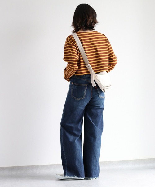 cepo(セポ)の「タンタケ ショートボーダーロンTee(Tシャツ/カットソー・レディース・ダークブラウン/ブラウン/オフホワイト・M)」の9枚目の写真