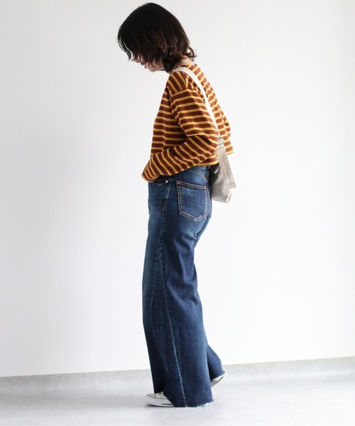 cepo(セポ)の「タンタケ ショートボーダーロンTee(Tシャツ/カットソー・レディース・ダークブラウン/ブラウン/オフホワイト・M)」の18枚目の写真