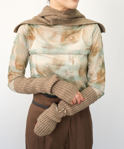 ＡＮＤＪ（アンドジェイ）の「【2022/AW】水彩アート柄ハイネックシアートップス（Tシャツ/カットソー・レディース・ベージュ系その他2/ベージュ系その他・M）」の9枚目の写真