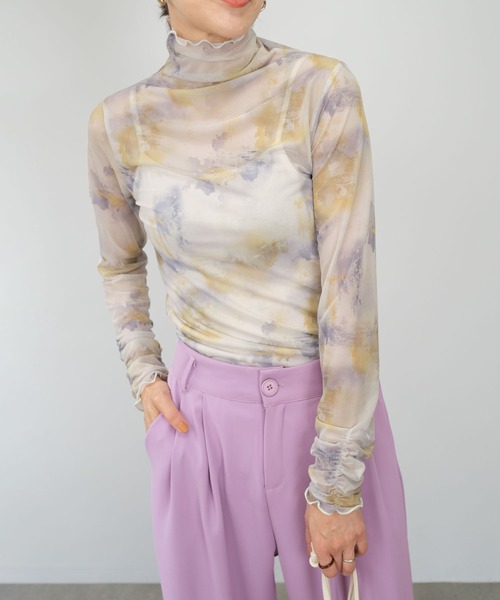 ＡＮＤＪ（アンドジェイ）の「【2022/AW】水彩アート柄ハイネックシアートップス（Tシャツ/カットソー・レディース・ベージュ系その他2/ベージュ系その他・M）」の14枚目の写真