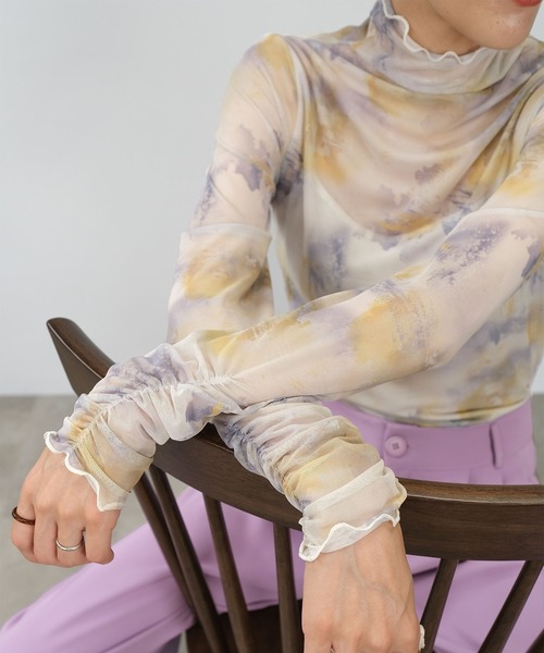 ＡＮＤＪ（アンドジェイ）の「【2022/AW】水彩アート柄ハイネックシアートップス（Tシャツ/カットソー・レディース・ベージュ系その他2/ベージュ系その他・M）」の18枚目の写真