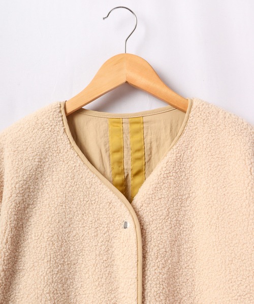 A.N.L（エーエヌエル　レーベル）の「A.N.L ボア切替リバーシブルジャケット（ノーカラージャケット・レディース・ベージュ/グレイッシュベージュ・38）」の5枚目の写真