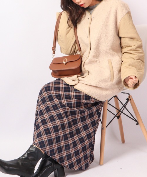 A.N.L（エーエヌエル　レーベル）の「A.N.L ボア切替リバーシブルジャケット（ノーカラージャケット・レディース・ベージュ/グレイッシュベージュ・38）」の11枚目の写真