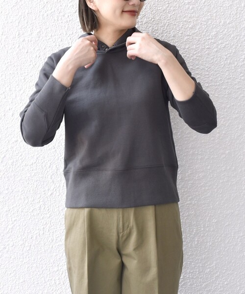 SHIPS Days（シップスデイズ）の「SHIPS Days:〈手洗い可能〉裏起毛フーディー（パーカー・レディース・ブルー/ダークグレー/ライトグレー・ONE SIZE）」の14枚目の写真