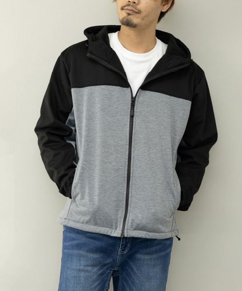 STYLEBLOCK(スタイルブロック)の「PERFECTWINDPROOFフリースボンディング切替止水ZIPパーカー(パーカー・メンズ・ネイビー/ブラック系その他/ブラック/ブラック系その他2・L/M)」の3枚目の写真