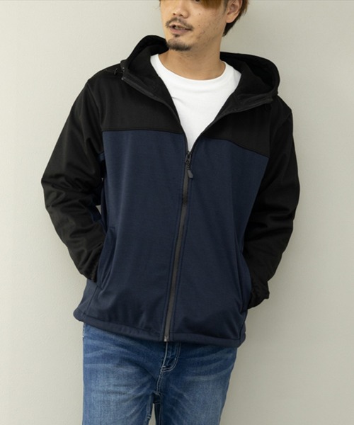 STYLEBLOCK(スタイルブロック)の「PERFECTWINDPROOFフリースボンディング切替止水ZIPパーカー(パーカー・メンズ・ネイビー/ブラック系その他/ブラック/ブラック系その他2・L/M)」の4枚目の写真