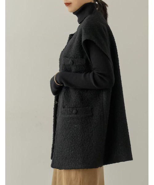 [低身長サイズ有]ループツイードブークレボアベスト