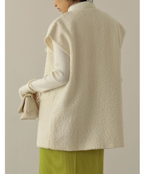 [低身長サイズ有]ループツイードブークレボアベスト