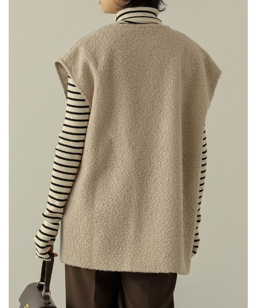 [低身長サイズ有]ループツイードブークレボアベスト