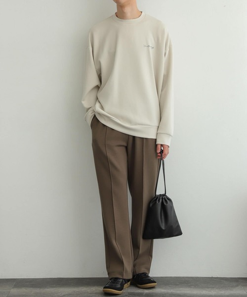 SENSE OF PLACE by URBAN RESEARCH(センスオブプレイスバイアーバンリサーチ)の「スフレスウェットセンタープレスストレートパンツ(スウェットパンツ・メンズ・ブラック/カーキ/ブラウン・MEDIUM/LARGE)」の9枚目の写真