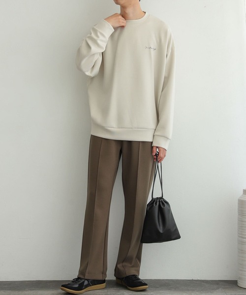 SENSE OF PLACE by URBAN RESEARCH(センスオブプレイスバイアーバンリサーチ)の「スフレスウェットセンタープレスストレートパンツ(スウェットパンツ・メンズ・ブラック/カーキ/ブラウン・MEDIUM/LARGE)」の10枚目の写真