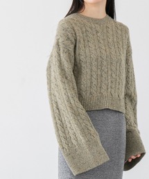 yuw | ネップケーブルクロップド　172551(ニット/セーター)