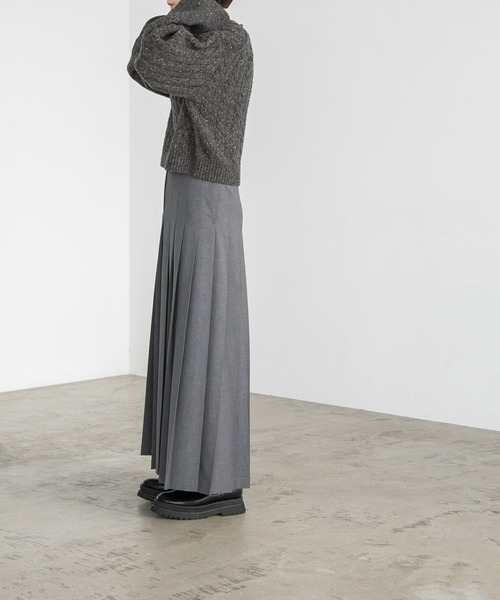 yuw（ユウ）の「ネップケーブルクロップド　172551（ニット/セーター・レディース・チャコールグレー/ブラウン/イエロー・FREE）」の19枚目の写真