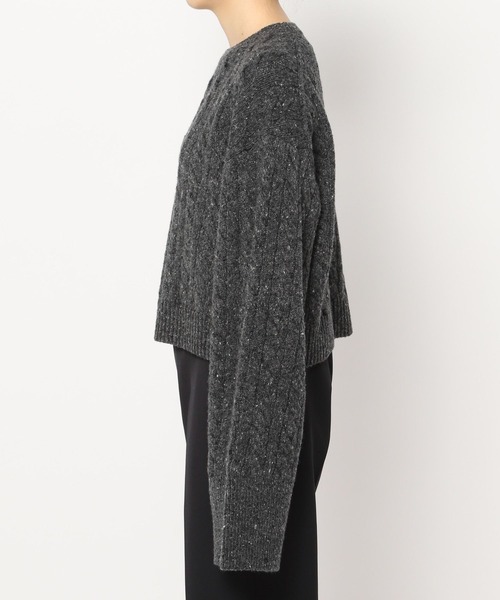 yuw（ユウ）の「ネップケーブルクロップド　172551（ニット/セーター・レディース・チャコールグレー/ブラウン/イエロー・FREE）」の7枚目の写真