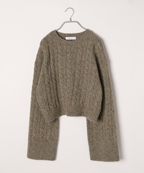 yuw（ユウ）の「ネップケーブルクロップド　172551（ニット/セーター・レディース・チャコールグレー/ブラウン/イエロー・FREE）」の13枚目の写真