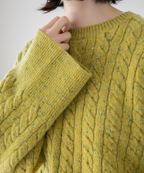 yuw（ユウ）の「ネップケーブルクロップド　172551（ニット/セーター・レディース・チャコールグレー/ブラウン/イエロー・FREE）」の17枚目の写真