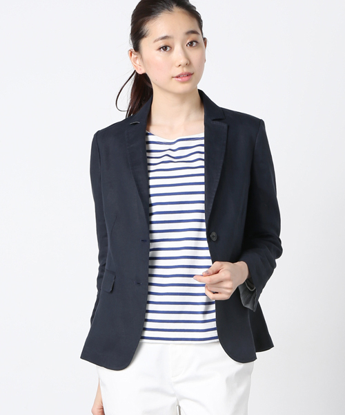 ivory court(アイボリーコート)の「◇リネン 2Bテーラードジャケット(テーラードジャケット・レディース・ホワイト/ベージュ/ネイビー・38/40)」の3枚目の写真