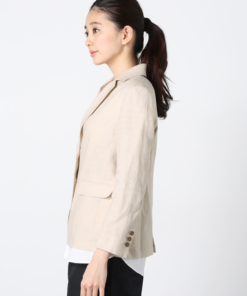 ivory court(アイボリーコート)の「◇リネン 2Bテーラードジャケット(テーラードジャケット・レディース・ホワイト/ベージュ/ネイビー・38/40)」の18枚目の写真