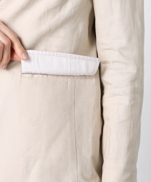 ivory court(アイボリーコート)の「◇リネン 2Bテーラードジャケット(テーラードジャケット・レディース・ホワイト/ベージュ/ネイビー・38/40)」の13枚目の写真
