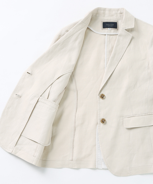 ivory court(アイボリーコート)の「◇リネン 2Bテーラードジャケット(テーラードジャケット・レディース・ホワイト/ベージュ/ネイビー・38/40)」の16枚目の写真