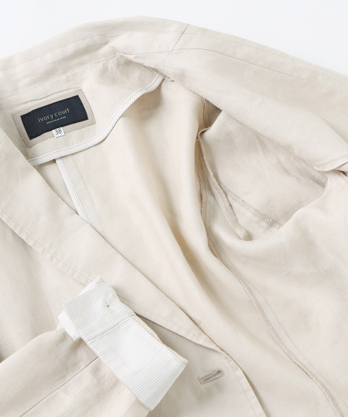 ivory court(アイボリーコート)の「◇リネン 2Bテーラードジャケット(テーラードジャケット・レディース・ホワイト/ベージュ/ネイビー・38/40)」の7枚目の写真