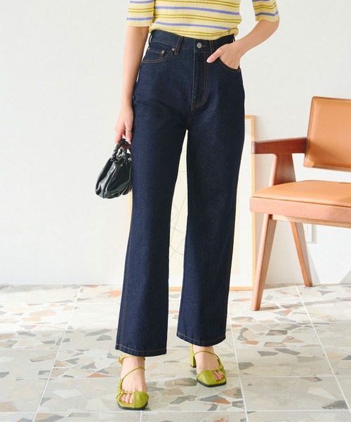titivate（ティティベイト）の「ベーシックストレートデニムパンツ（デニムパンツ・レディース・グレー/インディゴブルー/ブルー・S/M/L）」の3枚目の写真