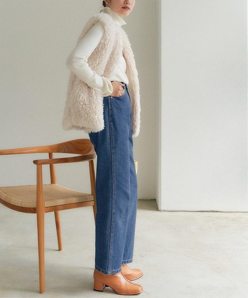 titivate（ティティベイト）の「ベーシックストレートデニムパンツ（デニムパンツ・レディース・グレー/インディゴブルー/ブルー・S/M/L）」の5枚目の写真