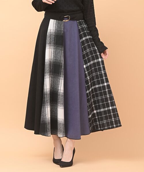 rps（アールピーエス）の「チェックパッチワーク8枚ハギスカート