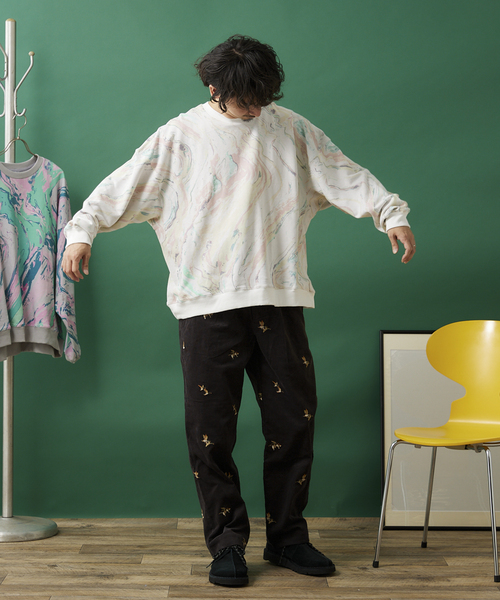 JOURNAL STANDARD relume（ジャーナルスタンダード　レリューム）の「総柄 コーデュロイ イージーパンツ "BIRD"（その他パンツ・メンズ・ブラウン/ブラックミックス・MEDIUM/LARGE）」の16枚目の写真