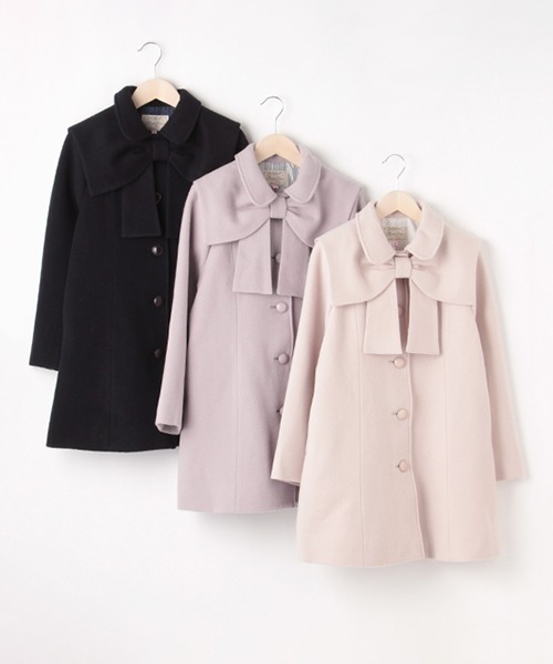 mezzo piano Junior（メゾピアノジュニア）の「リボンケープつきコート（ダッフルコート・キッズ・ベージュ/ネイビー/ラベンダー・S/M/L）」の12枚目の写真